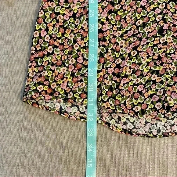 Zara Button Up Dizty Floral Print Long Sleeve Mini Dress Size Small - Picture 14 of 14